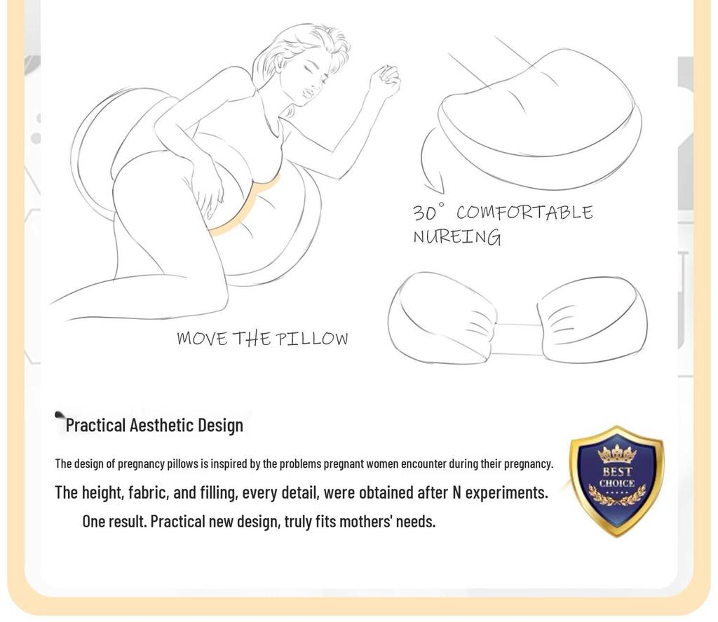 U-shaped Maternity Pillow for Back, Side, and Abdominal Support