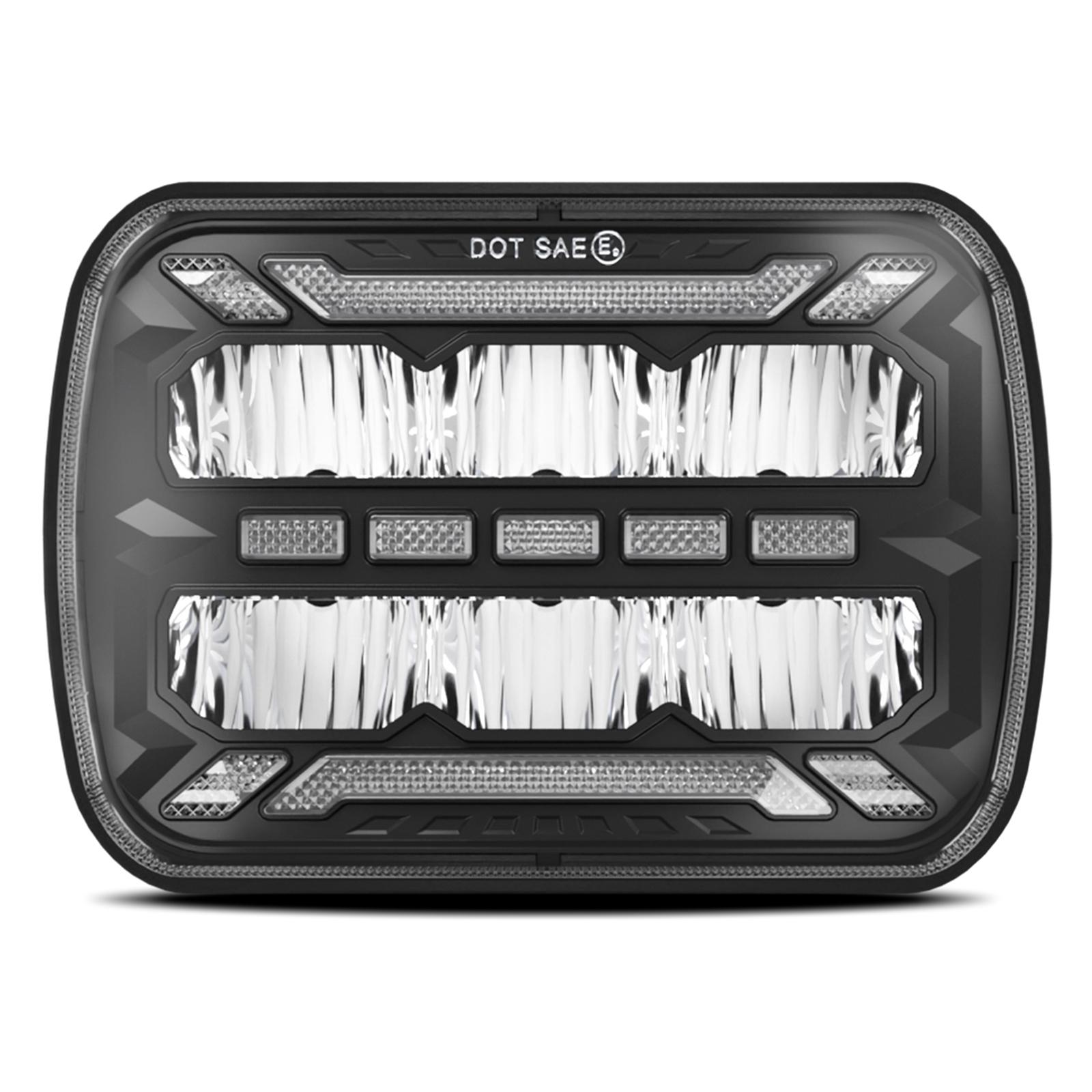 

5 x 7 Inch Square LED Headlight High Brightness IP67 Waterproof High Low Beam Truck Front Headlamp Type A