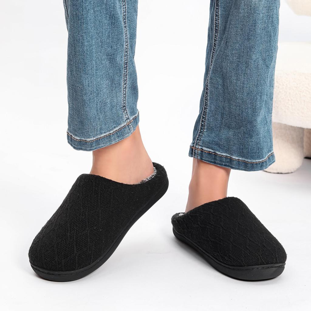 Fashion Plush slippers for home warmth couples cotton slippers non-slip plush thickened autumn and winter cotton slippers