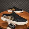 New Half-slippers Men's Summer Outer Wear Mesh Hollowed-out Men's Lazy Pedal Beach Heel-less Cloth Slippers Men