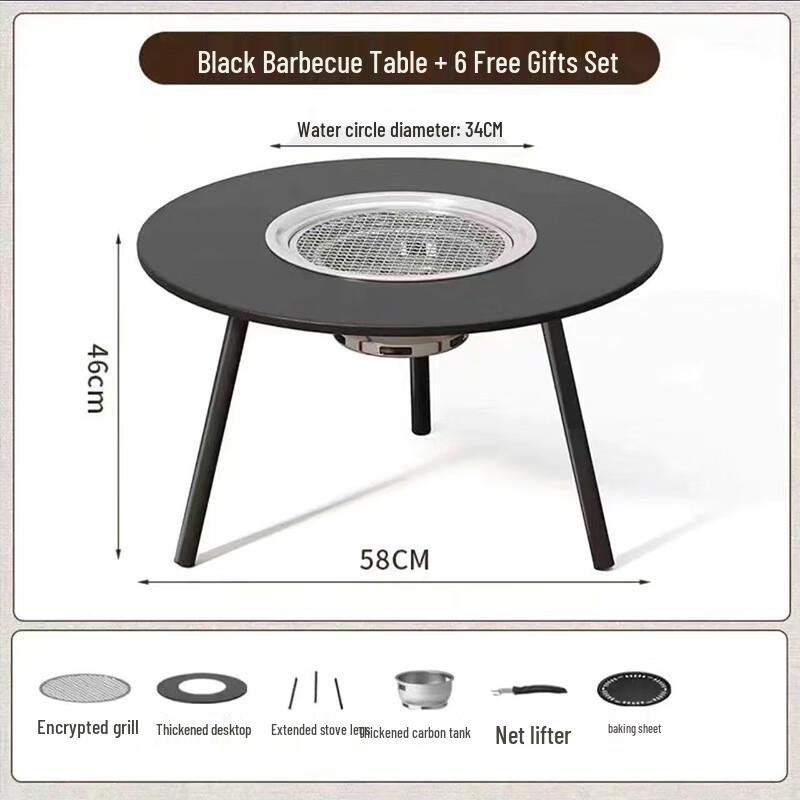 Foldable Outdoor Charcoal Grill & Tea Table