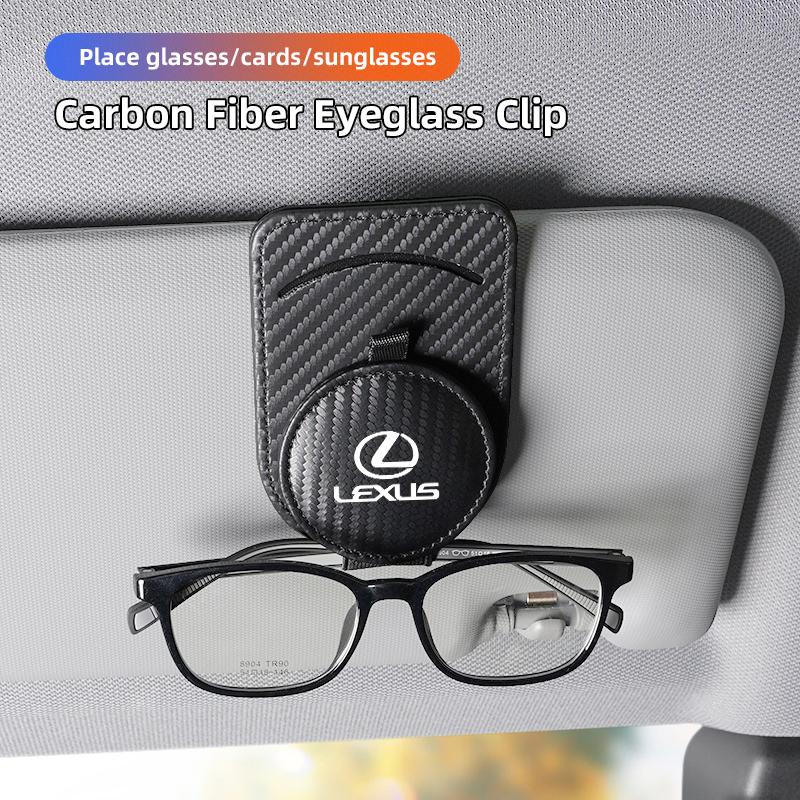 1Pcs Carbon Fiber / Leather Car Glasses Clip ID Card Clamp For Lexus F-SPORT ES RX NX LS UX LM LX GX LC RZ IS CT GS RC HS SC TX