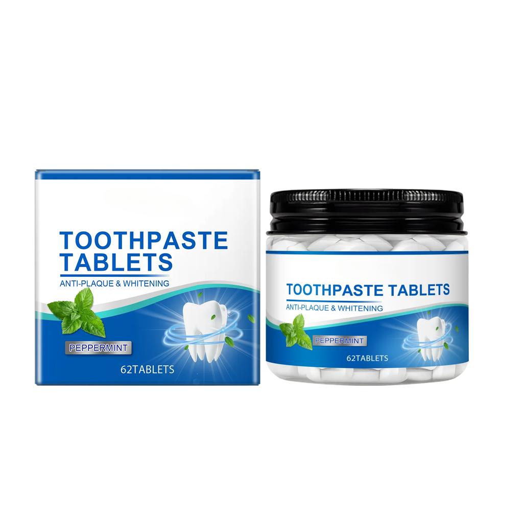 Mint Scent Toothpaste Tablets Oral Refresh Remove Tea and Coffee Stains Prevent Decay Promote Dental Toothpaste Tablets