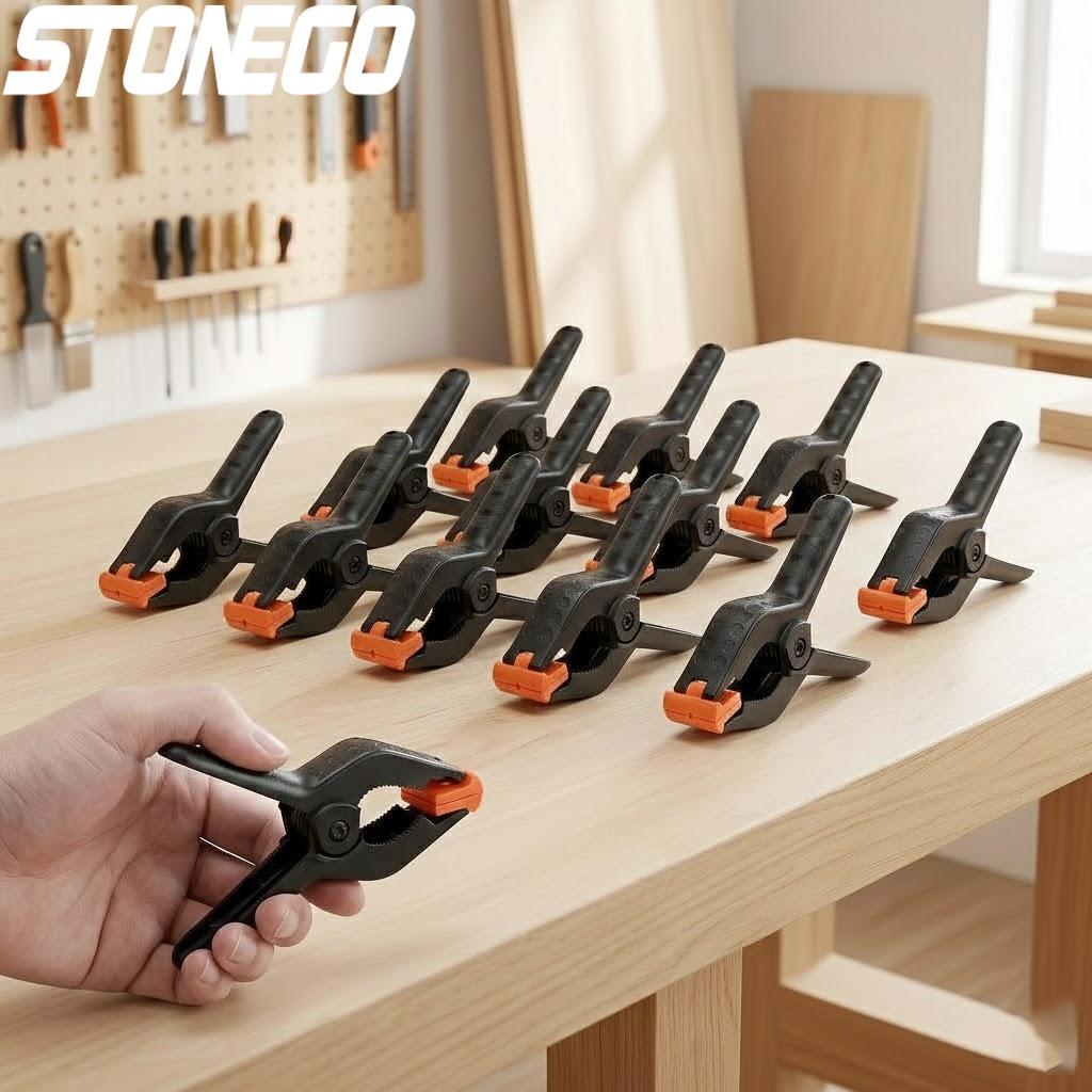 

10Pcs 2inch 4inch Plastic Spring Clamps - Strong Grip Rustproof Multipurpose Clamps for DIY Woodworking Crafts Black-10Pcs(2inch)