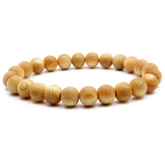 [GOLD STONE] Koyasan Bracelet Koyasan Chumon Hinoki (Japanese Cypress) 9mm with Box World Heritage Site, Kongobuji Natural Stone, Power St