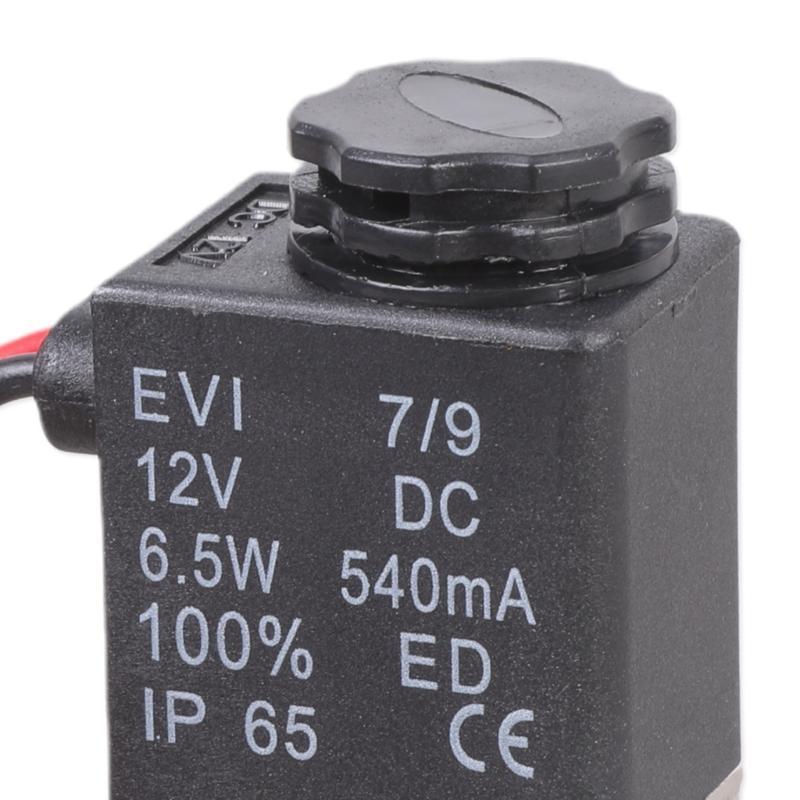 1/4" pro DC 12V 2cestný normálně zavřený pneumatický hliníkový elektrický solenoidový vzduchový f