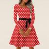Women's Casual Fashion Long Sleeve  Vintage Long Dresses
