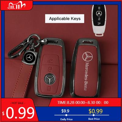 GLC GLB Leather Car Key Full Case Protection Cover Shell Holder For Mercedes Benz AMG W204 W205 W203 W210 W211 W212 W124 W126 W