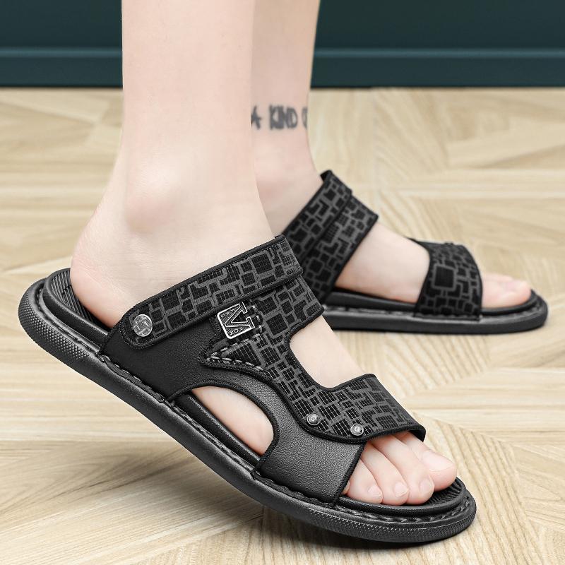Mens Slippers Casual Shoes Beach Sandals Summer Outdoor Slides Leather Walking Comfort Fashion Lightweight Luxury Designer