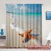 2pcs   2D FLAT PRINTING Curtains (Without Rod) Starfish Bliss Chic Curtains Digital Printed Versatile Fabric Curtains Decorations