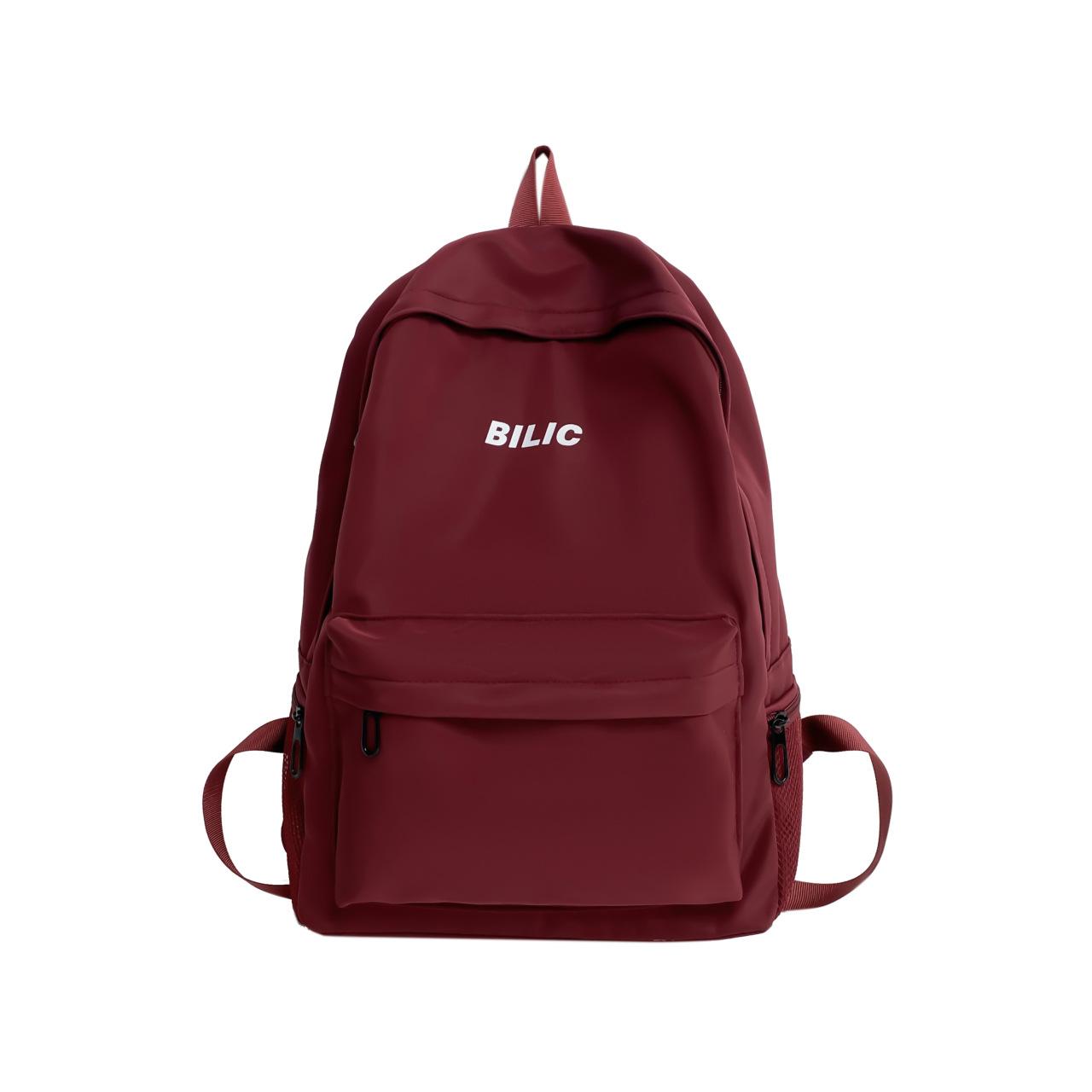 School bag men s new large-capacity backpack female high school student college student casual backpack bag bag advanced fashion красный