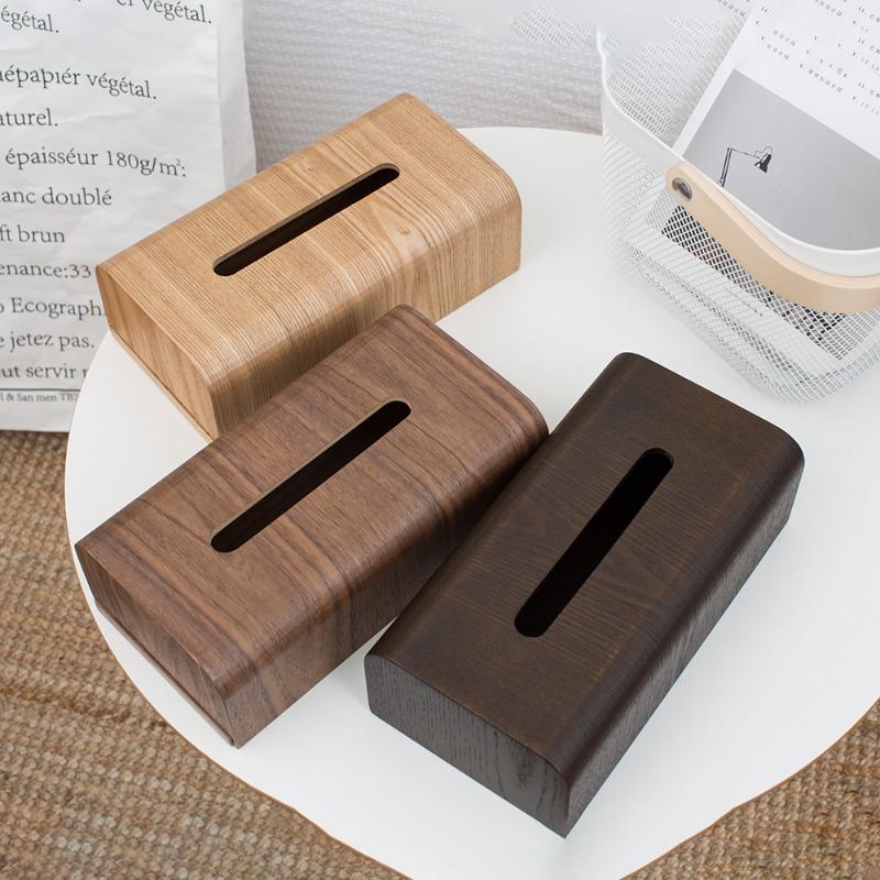 Wooden Tissue Boxes Bedroom Napkins Storage Box Lavatory Creativity Toilet Paper Case Household Kitchen Organization Container