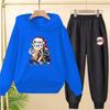 Children's Hoodie Anime Demon Slayer Suitable Hooded Sweatshirt Outerwear Pants Set Autumn Clothing for