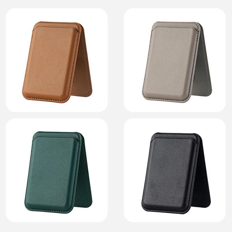 Magnetic For Magsafe Leather Wallet Card Holder For IPhone 16 15 14 13 Pro Max Hide Phone Stand Bank ID Card Holder Pocket Cover