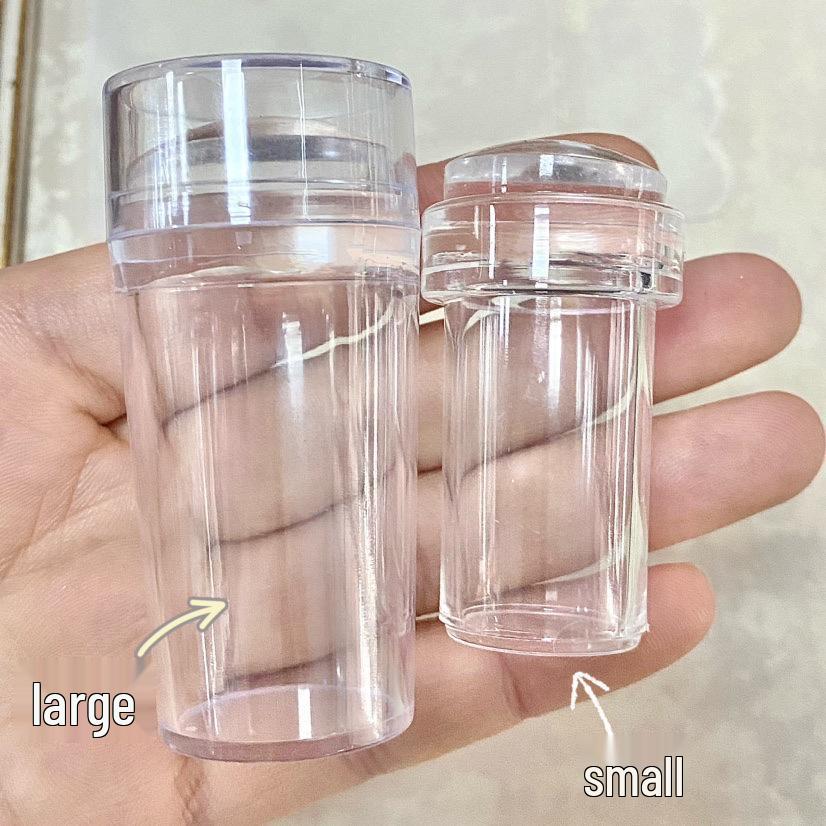 Set Instrument de Ștanțare Artă Unghii Franceze din Silicon Transparent cu Răzuitor