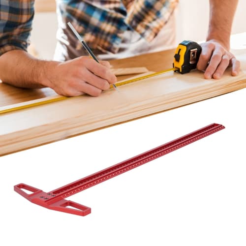 T-Shaped Marking Ruler, T-Shaped Woodworking Ruler, Woodworking Scriber, T-Straightedge, Hole Alignment Marking Gauge, Aluminum Alloy Measuring Tool f