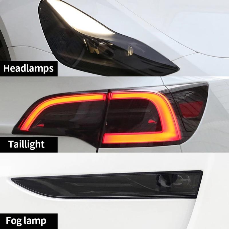TPU Car Headlight Taillight Foglight Protective Film For Tesla Model Y 3 HD Anti-Scratch Lens Cover Durable Anti-Fingerprint