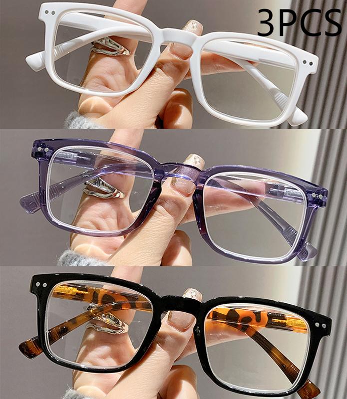 2/3PCS New Anti-blue Light Reading Glasses For Men And Women Square Frame Rice Nail High-end Classic Reading Glasses