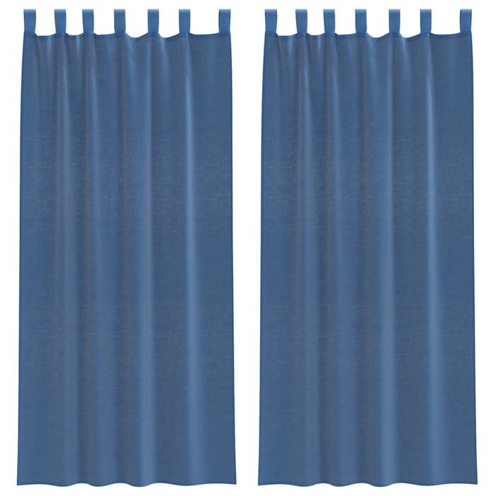 VidaXL Sheer Curtains with Loops 2 Pcs Royal Blue 140x245 Cm, Net Curtain, Transparent Curtain, Window Voile, 4102304