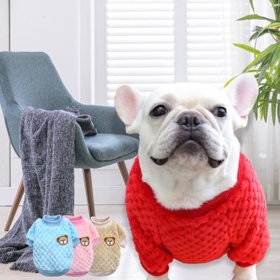 Bärenstickerei Haustier Hundeweste Winter Warm Hundekleidung Haustier Verdicktes Korallenfleece Oberteil für den täglichen Gebrauch