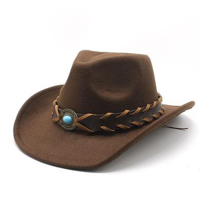 Rolled-Brimmed Cowboy Hat, Spring And Autumn Ancient Belt, Felt Hat, Western Cowboy Men'S Jazz Top Hat, Tibetan