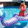Mermaid-shaped Swimming Ring Inflatable Ride-on Pool Float Air Mattress Inflatable Water Toys