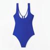 2024 Metal Brushed European-American Solid Color Sexy One-Piece Bikini Swimsuit