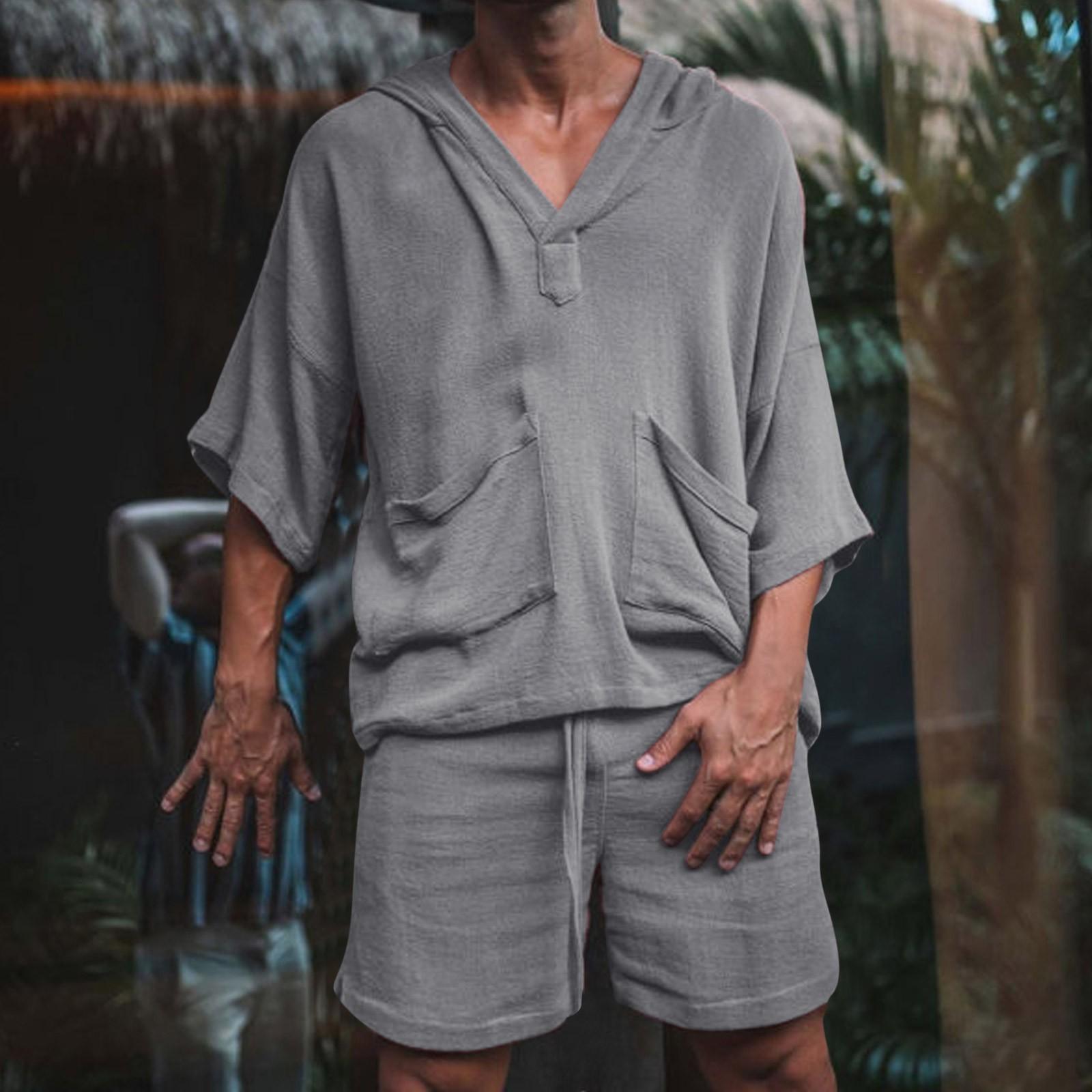 

Чоловічий вільний костюм з бавовни та льону. Святковий чоловічий спортивний одяг XXXL