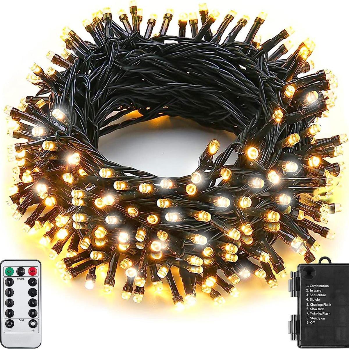 

10 м 100 светодиодных уличных водонепроницаемых цветных гирлянд для рождественской елки с батарейным отсеком низкого напряжения 10m100LED 3AA waterproof battery box