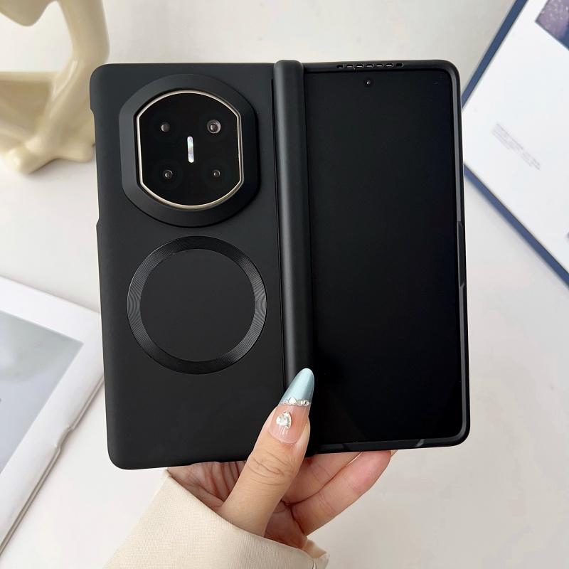 

For Huawei Mate X7 Case Hinge Protection Oil Spray Soft Touch Solid Color Magnetic Protective Screen Frame Cover PU Leather&Huawei Mate X7