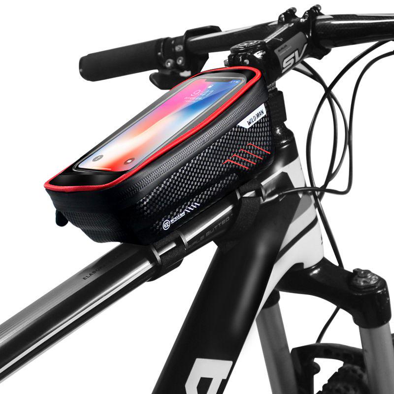 

Bike Cycling Bicycle Front Top Tube Frame Bag Mtb Waterproof Phone Holder Case красный
