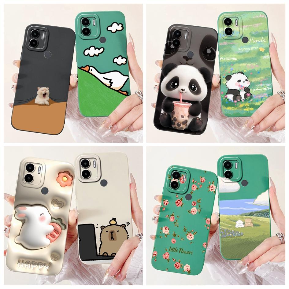 For Xiaomi Redmi A1 Case Cover Redmi A2 Capa Cartoon Bumper Liquid Silicone Shockproof TPU Soft Case On Redmi A1 A2 + Plus Funda