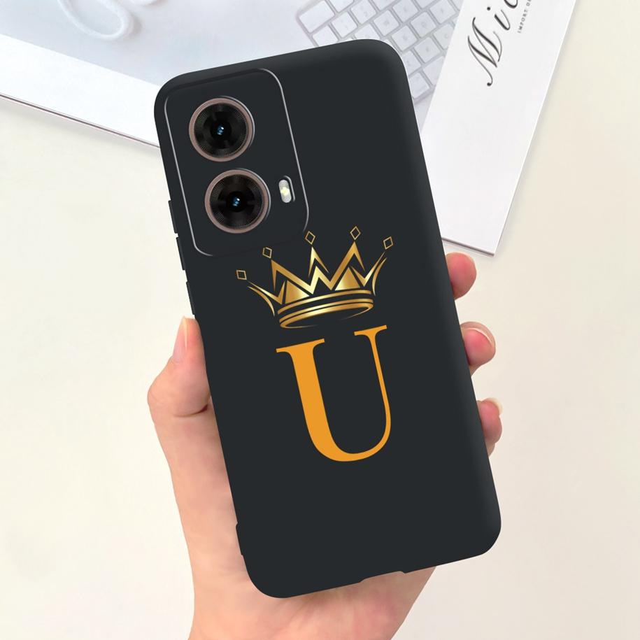 

For Motorola Moto G85 Case 2024 New Luxury Initial Letters Soft Silicone Protective Cover For Moto G85 5G G 85 Shockproof Bumper Motorola Moto G85