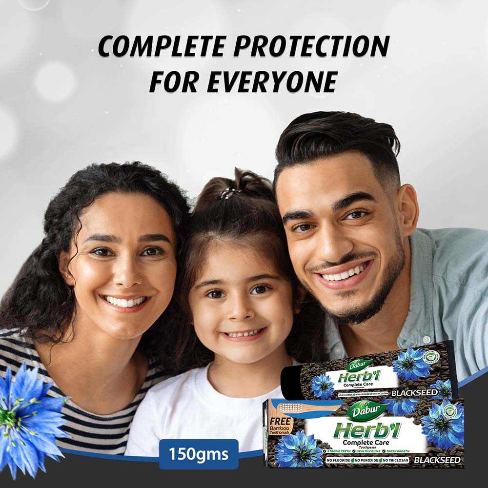 Herbal Blackseed Toothpaste + FREE Toothbrush Dabur HERB'l
