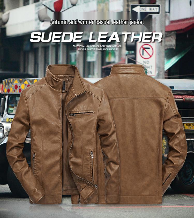 2022 Spring/Autumn Men's PU Leather Jacket - Youth Korean Style, Casual & Trendy