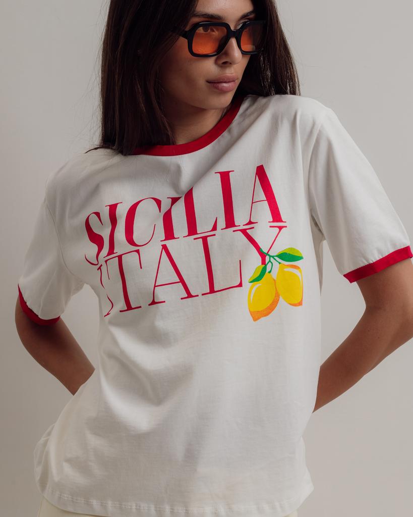 Футболка sicilia italy Avrile 10363 S молочный