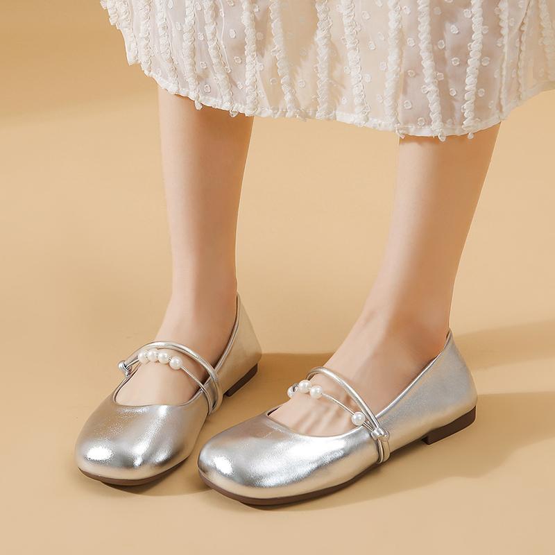 Mode Nouveaux Mocassins Mode Femmes Vintage Bout Rond Chaussures Mary Jane Élégantes Semelle Souple Ballerines Féminines Décontractées Confortables Chaussures Simples