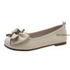 Plus Women's Shoes Bean Shoes Women's Spring Soft Sole Fat Feet Wide Fat Single A Slip-on Shoes Low Heel Round Toe Ballet Shoe