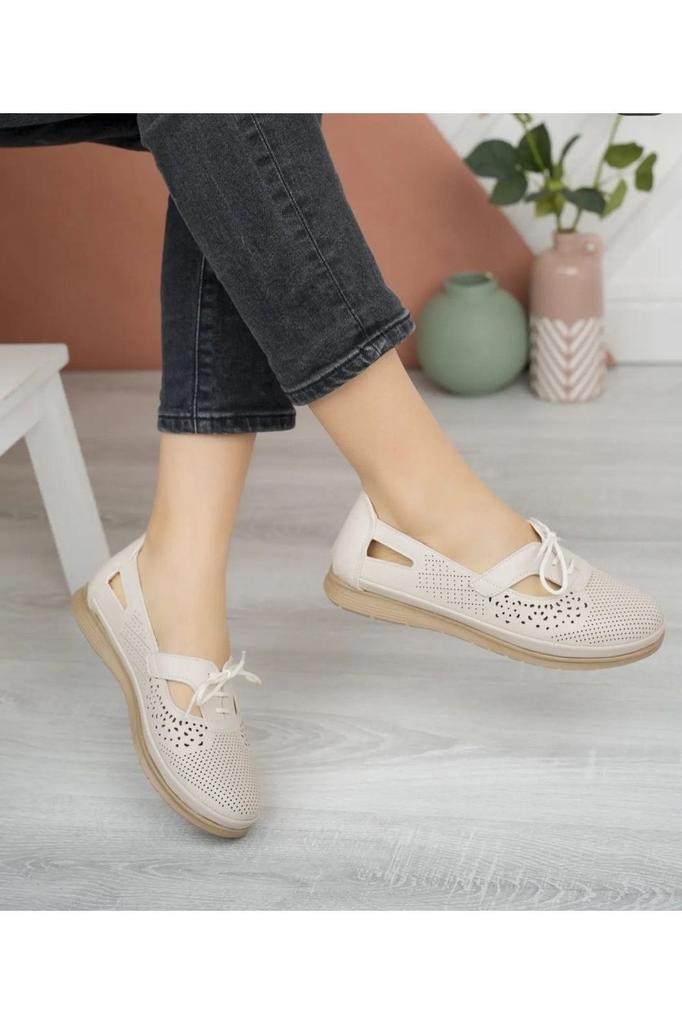 Women's Fashion Polyurethane Flat Heeled Ballerinas Mother's Flats Sandals Shoes