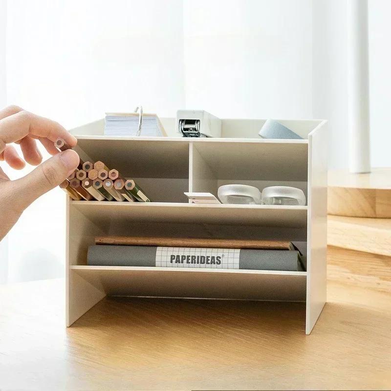 Plastic Slanted Desktop Stationery Storage Rack, Simple and Multi Specification Storage Pen Holder