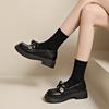 Bow Women's Autumn New Flat-bottomed British Style Light Mouth Small Leather Shoes Single Shoes Women