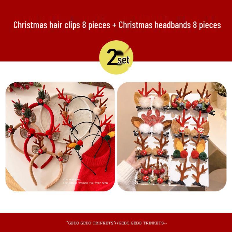 Mori Style Reindeer Antler Ears Christmas Hair Clip - Cute Kids' Hairpin Accessory