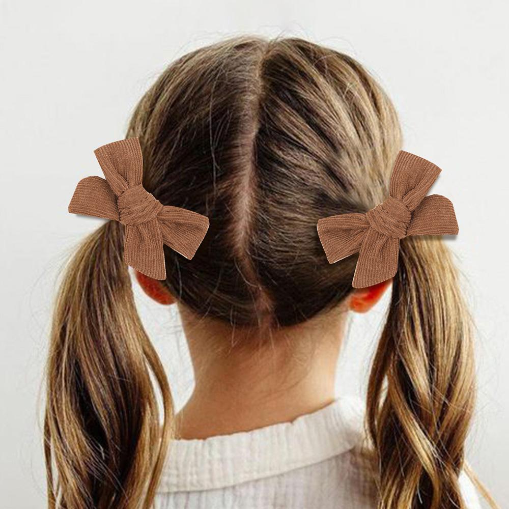 2pcs/set Solid Large Bows Hair Clips Handmade Bowknots Hairpins Children Boutique Barrettes Kid Fashion Hair Accessories Gift
