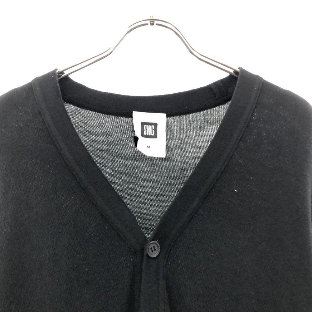 SWAGGER Made in Japan Wool Blend Long sleeve knit cardigan M Black x gray Men's Used