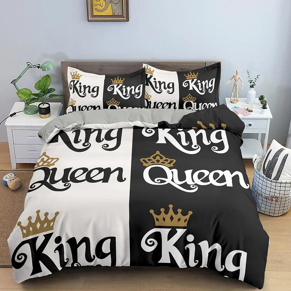 Printed Bedding Set Soft Duvet Cover with Pillow Case for Adults and Children Single Double King Size Queen Duvet Cover Home Textiles