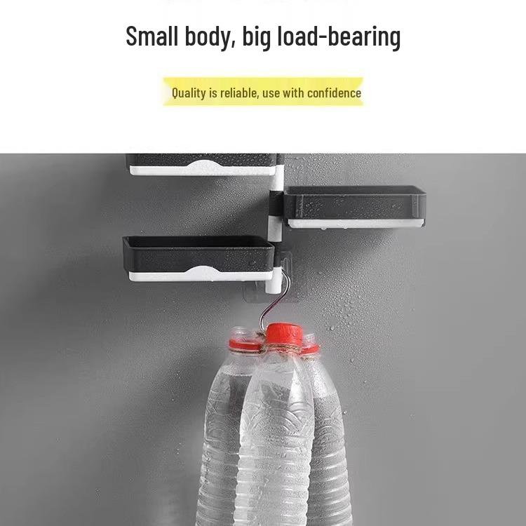 Rotating Wall-Mounted No-Drill Soap Holder and Bathroom Shelf