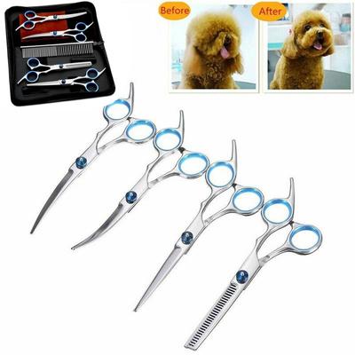 Professionelle Haustierschere, 15,2 cm, Haustier-Hundepflege-Set, gebogenes Scheren-Set, Schere