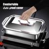 Deep Rectangular Baking Pan Stainless Steel Pan, with Handles, Heavy-Duty Tray, Commercial Grade High Temperature Resistant Durable Kitchenware,