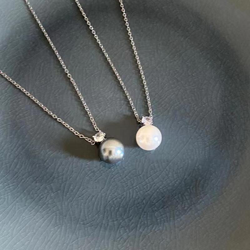 Pearl Zirconia Pendant Necklace for Women - Light Luxury, High-end, Fashionable, Versatile, Collar Chain, Niche, Exquisite, Simple and Elegant.