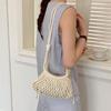 Yogodlns Summer Woven Net Shoulder Bag for Women Beach Hollow Out Crossbody Bag Retro Bohemian Vacation Daily Use Purse